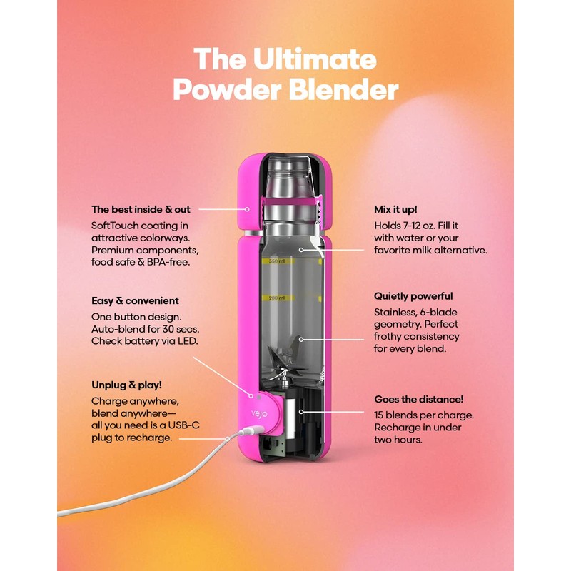 Vejo Personal Blender Powder-Powered Blending System | No Shaking |