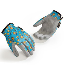 Vgo... 1 Pair Kids Gardening Gloves Ages 3-9 | Breathable Yard Work Gloves | Outdoor Play, Cycling & DIY Safety Gloves, Machine Washable (1 Pair, Size XS, Blue, KID-MF7362)