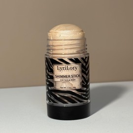 LyriLory Highlighter Stick, Multi-Use Shimmer Makeup, Creamy Highlighter Makeup Stick with Hydrating Coconut Oil, Easy Blend for a Translucent Radiant Glow, For Face & Body | 1.2oz | Ivory Champagne