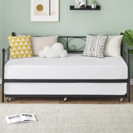 Unbranded Twin Daybed with Pull Out Trundle Bed ,Modern Daybed Steel Slat Support Sofa Bed