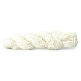 HiKoo Simpliworsted Yarn Hank, Worsted Weight Soft Yarn for Knitting, Crocheting, and Crafts, Superwash Merino Wool, Acrylic and Nylon, 140 Yards, #001 - White