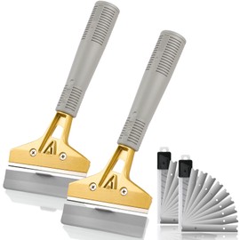 Razor Blade Scraper set of 2 PCS 4" Scraper Tool and with 20pcs Extra Metal Blades for Floor, Window, Glass, Stove, Wall, Paint, Caulk, Labels, Adhesive, Sticker Removal