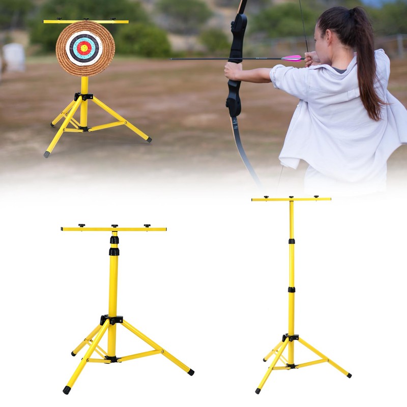 QWORK Archery Target Stand for Backyard, Adjustable Metal Targat Stand