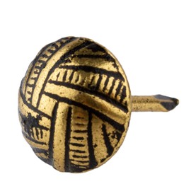 Woven Head Oxford Antique Upholstery Tacks | 7/16" Diameter X 1/2 Long | Pack of 50 | Decorative Nail Heads for Furniture | UA-TKN-5