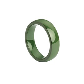 OAKKY Women's Ceramic 6MM Width Classic Simple Engagement Wedding Band Ring Plain Princess Cut Green Size P