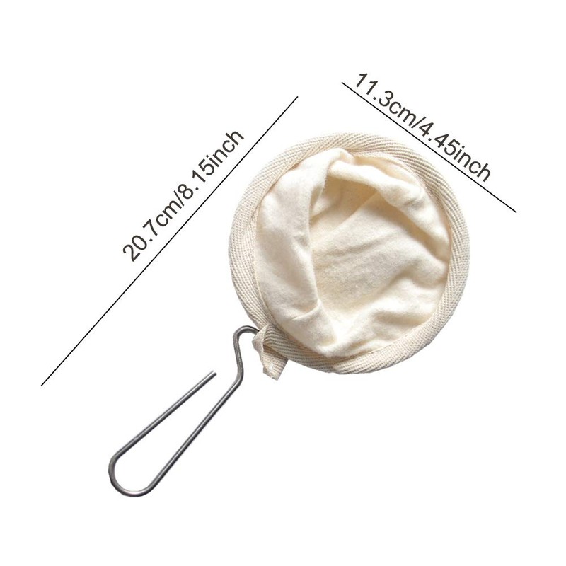 4Pcs Coffee Filter,Flannel Cloth Coffee Filter Strainers with Steel Handle,Reusable
