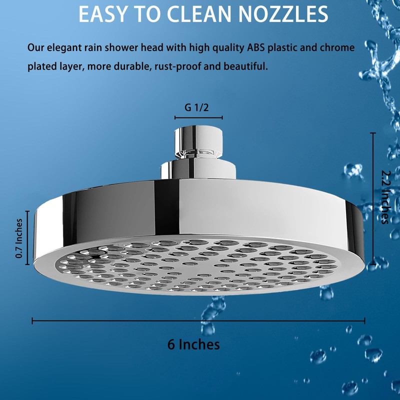 Katezon Shower Head High Pressure Rain, Luxury Showerhead with Chrome