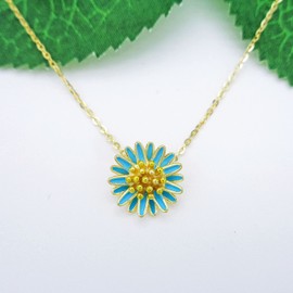 Hiqmic 925 Sterling Silver St.Magnolia Flower shaped Pendant Necklace Zirconia White Gold Plated Fashion Jewelry 16"+2", Silver, without-zircon