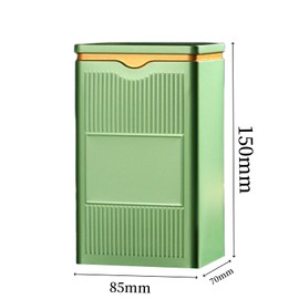 HAN SHENG Square Tea Tins Tea Storage Containers Loose Tea Storage Coffee Tins Food Storage Container for Tea Coffee Herb Candy Chocolate Sugar Spices (Green)