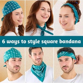 baizhong Bandana Head Scarf for Men and Women, Stylish Cowboy Headband Handkerchief, Multi-purpose Hair Scarf Paisley Print Unisex Headwraps