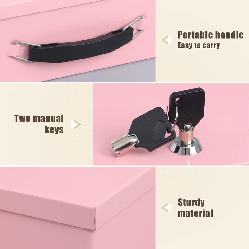 xydled Fire Resistant Safe Fire Safe Box with Key Lock