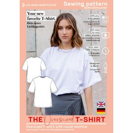 Sewing Pattern Oversized T-Shirt Jersey Top Ladies (XS-XXXL) Paper Sewing Pattern with Sewing Instructions