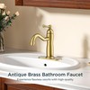 FORIOUS Brushed Gold Bathroom Sink Faucet Single Handle 3 Hole