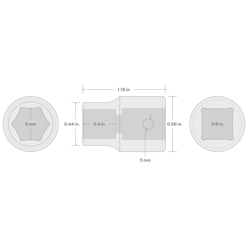 TEKTON Llave de vaso de impacto de 3/8 pulgadas x