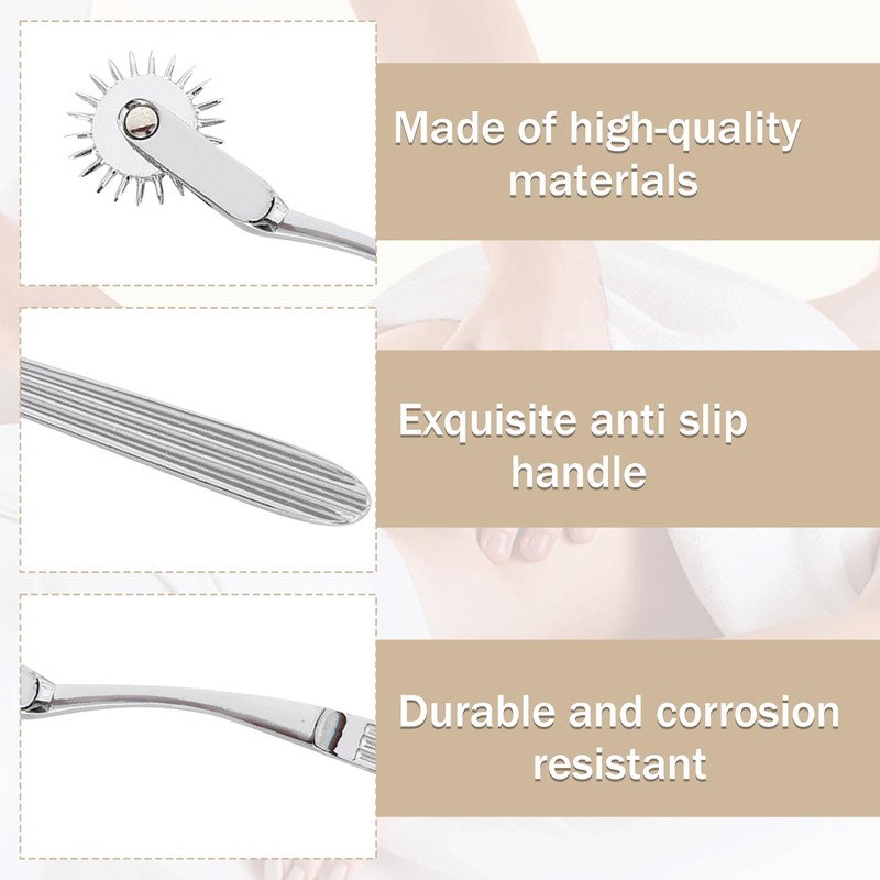 1PCS Stainless Steel Pinwheel Neurological Sense Testing Pin Wheel