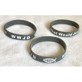 Unbranded 3 Jesus WWJD Bracelet Fundraiser Wristband  Rubber/Silicon
