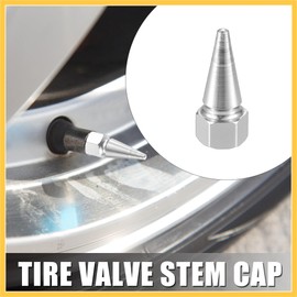 REPAIROCK 5pcs Silver Tone Spike Wheel Tyre Tire Valve Air Stem Cap Cover Universal for Car Truck Motorcycle Bike Auto Replacement Parts