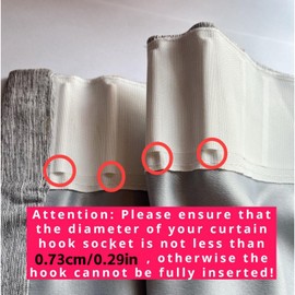 50 Pcs Plastic Adjustable Depth Pleat Hooks for Window, Door and Shower Curtains (70mm)