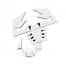 Zubehör Skorpion Logo für Abarth 500/595/695, Abzeichen für Heckdiffusor, Emblem für FIAT Kühlergrill, hochwertiges und langlebiges Abzeichen (Weiß)