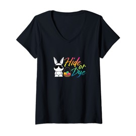Womens Funny Easter Shirt. Bunny Egg Hunt Cute Kid Tshirt Gift V-Neck T-Shirt