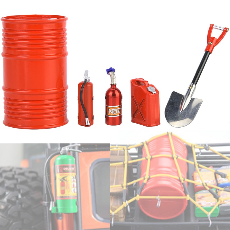 Fire Extinguisher Oil Drum Shovel Nitrogen Bottle Fit for SCX10