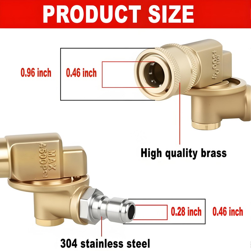 Selkie Pivoting Coupler Kit for Pressure Washer, 8 Pack Universal