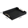 HofferRuffer Faux Leather Rectangle Serving Tray Decor Platter with Gold