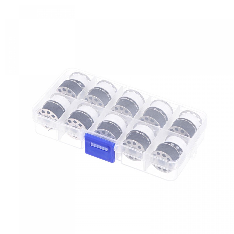 sourcing map Pack of 20 Metal Bobbins and Preplayed Sewing