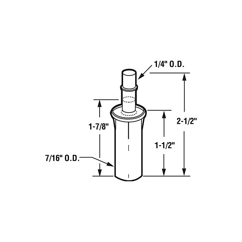 Slide-Co 161901 7/16 In. Top Pivot with Spring-Loaded Metal Pin,