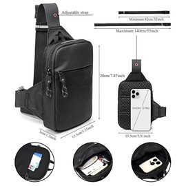 SHYSBV Sling Bag for Men,Small Chest Bag,Cross Body Bag,Lightweight Shoulder Backpack,Water Resistant Crossbody Man Bags for Travel,Hiking,Cycling,Camping,Outdoor Sports