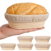 Banneton Bread Proofing Basket, Banneton Basket Set of 6, Oval