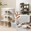 Thicken & Sturdy Clear Shoe Storage Organizer with Magnetic Door,