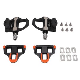 2Pcs Road Bike Self Locking Pedals Engineering Plastics Adjustable Bicycle Accessories with Lock Plates