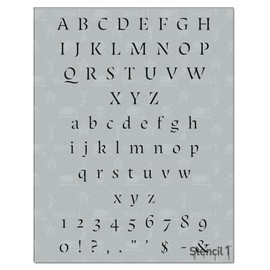 Stencil1 Clever Font Letter Stencils 1/2" - Letters & Numbers - Uppercase & Lowercase Alphabet - Painting, Drawing, Wood, Vinyl & Crafts 8.5” x 11”