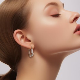 Sonateomber Gold Heart Hoop Earrings for Women Girls, Valentine Large Chunky Love Beige Enamel Rhinestone Huggie Earing Wedding Prom Hypoallergenic Fashion Jewelry Gift.