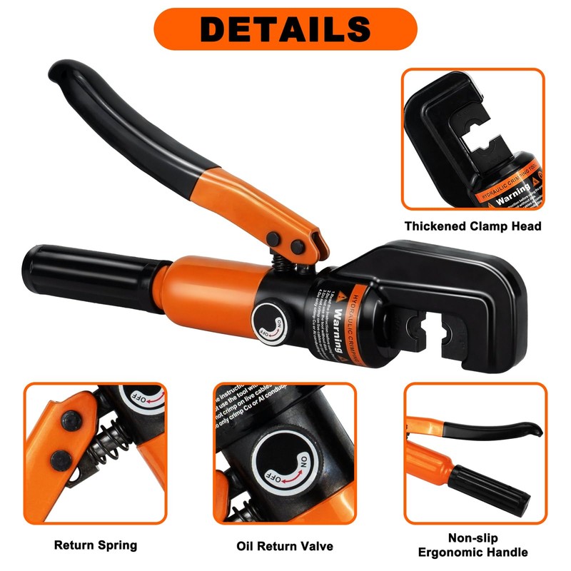 Sanuke Hydraulic Crimping Tool 10 Tons 12 AWG to 2/0