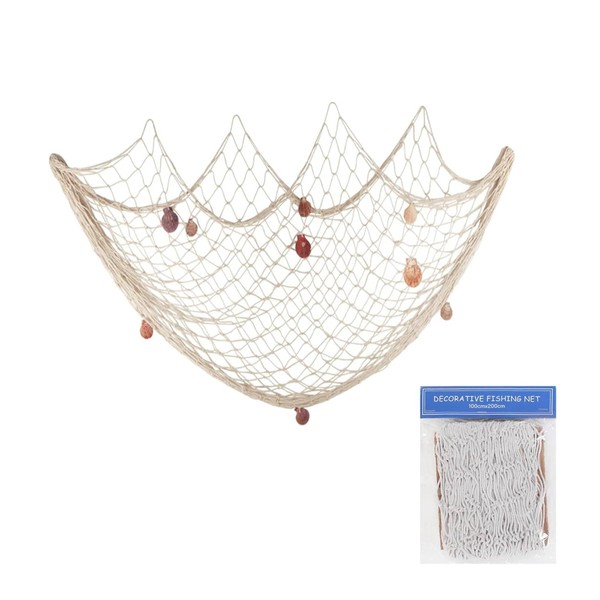 Fischernetz Deko,Fischnetz Dekoration mit Muscheln Dekoratives Fischernetz Baumwollseil Fotowand Wand