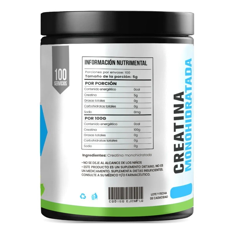 Creatina Monohidratada 500g D-mon En Polvo Varios Sabores Uva