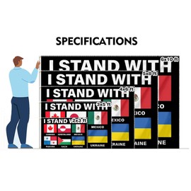 Double Sided I Stand With Canada Greenland Mexico Panama Gaza Ukraine Flag 3x5FT Fade Resistant Vivid Colors Polyester with Brass Grommets For Indoor Outdoor (Pattern 4, 3x5FT 3PLY)