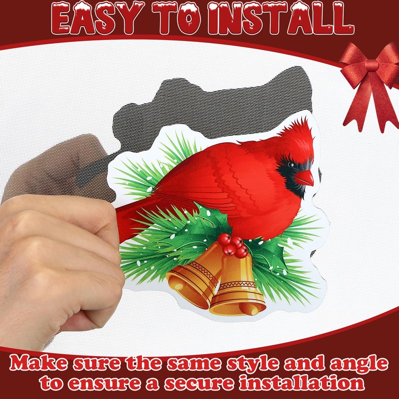 Photect 8 Pcs Cardinal Bird Screen Door Magnets Flexible Decorative