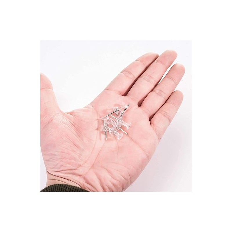 NEDBLUE Clear Push Pins - 120 Drawing Pins with Storage