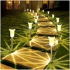 DenicMic Solar Lights Outdoor 10 Pack Waterproof Christmas Lights Outdoor