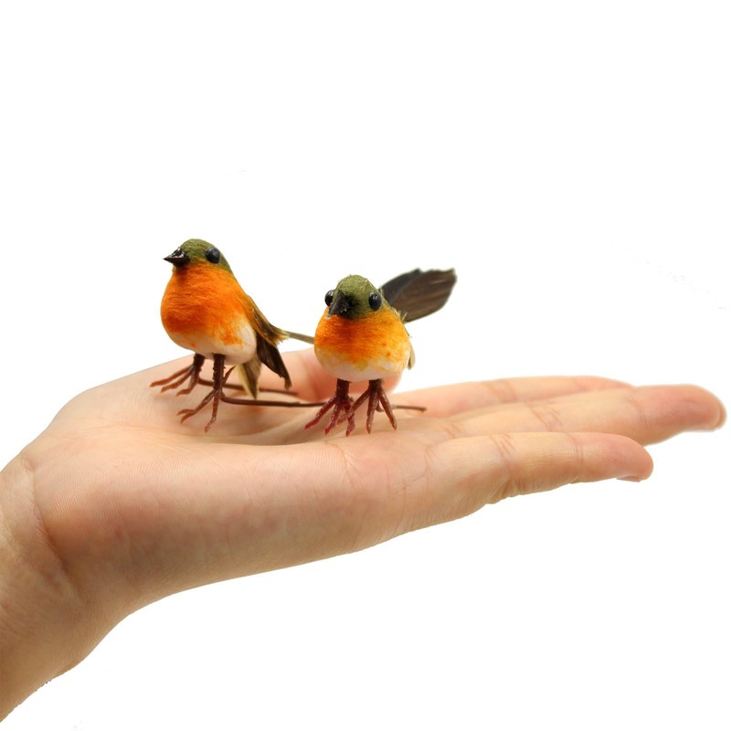 10PCS Robin Bird Christmas Tree Decoration Craft Very Cute Artificial