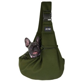 NATUYA Pet Dog Sling Carrier - Dog Sling with Net Bag for Carrier Dogs Cats-Hands Free Pet Bag-Buckle net Pocket pet Bag (Green)