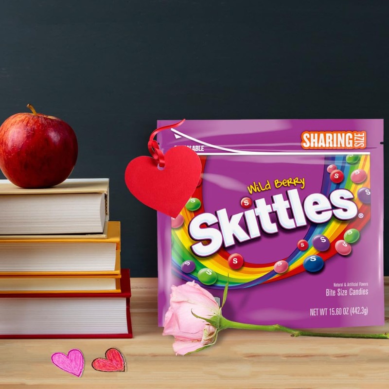 SKITTLES Valentine's Day Wild Berry Chewy Candy, Sharing Size, 15.6