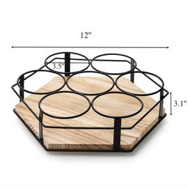 Cididu 7 Bottles Rotating Syrup Rack, Countertop Coffee Syrup Organizer Stand, Syrup Bottle Storage Holder Spinner, Turntable Wine Display Lazy Susan Tray for Coffee Bar, Kitchen, Pantry