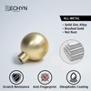 LECHYN 10 Pack 22mm Solid Brushed Gold Kitchen Cabinet Hardware