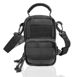 Roaring Fire Tinder Tactical Molle Utility Pouch, EDC Tool Organizer Pouch with Removable Sling Strap. Modular Organizer Pouches for Every Day Carry, Hiking, Camping (Black)