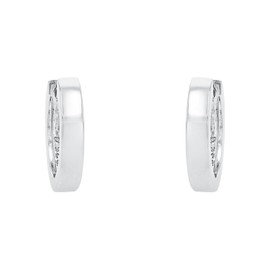 Amor Women's Creole Earrings 925 Sterling Silver with Synthetic Zirconia Silver Comes in Jewellery Gift Box, Sterling Silver, No Gemstone