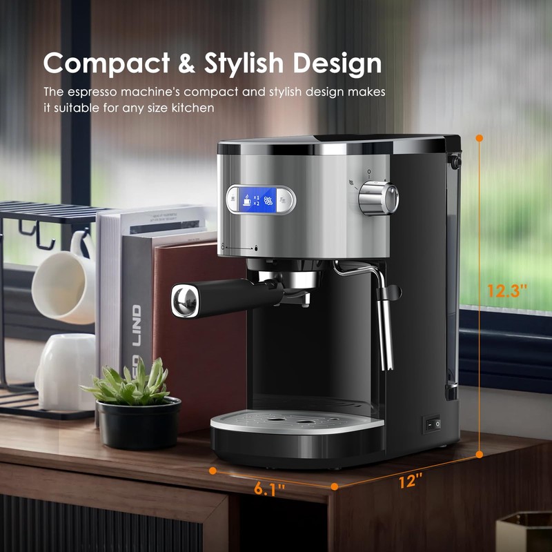 COWSAR Espresso Machine 20 Bar, Compact Espresso Maker with Milk